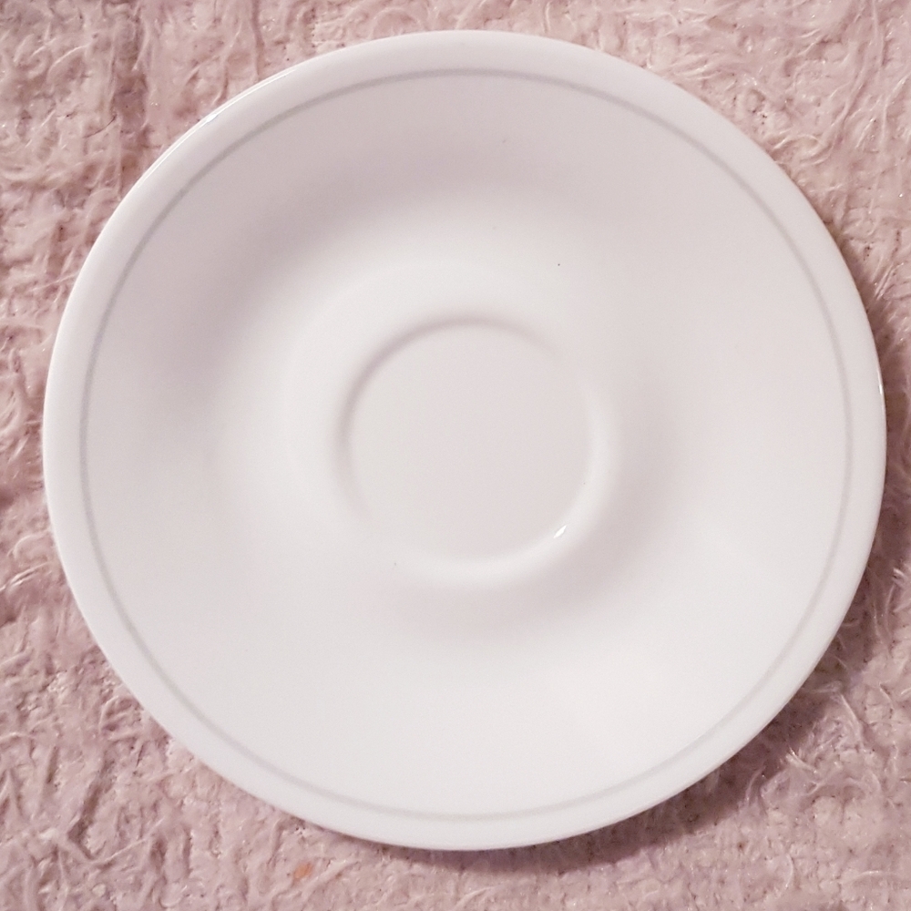 1987-1996 Corelle Peach Garland Pattern Saucer Plate Green Stripe Vitrelle (1)